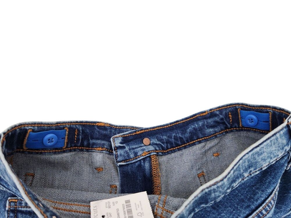 Crewcuts Girls 12 Straight Leg Jeans Adjustable Waist Medium Wash NWT - Picture 7 of 9